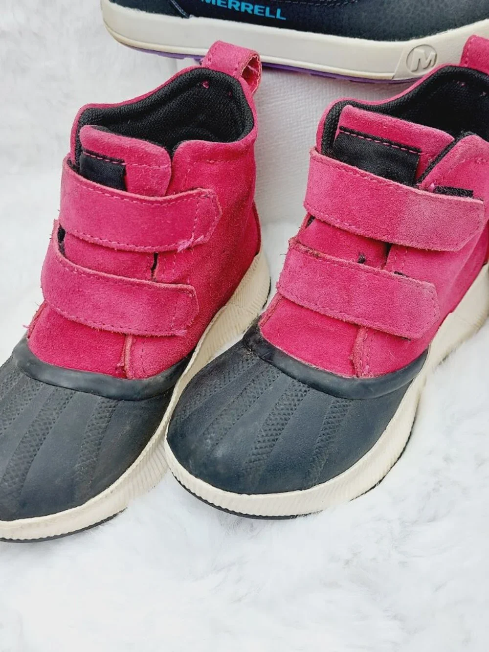 Set of 3 Sorel Merrell Girl's Black Purple Pink Ankle Snow Winter Boots Size 13